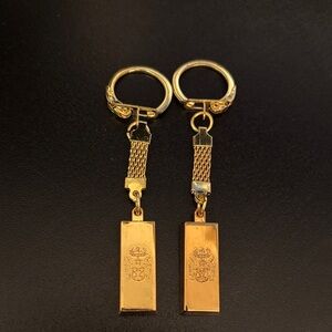 Gold Bar Keychains Set of Two